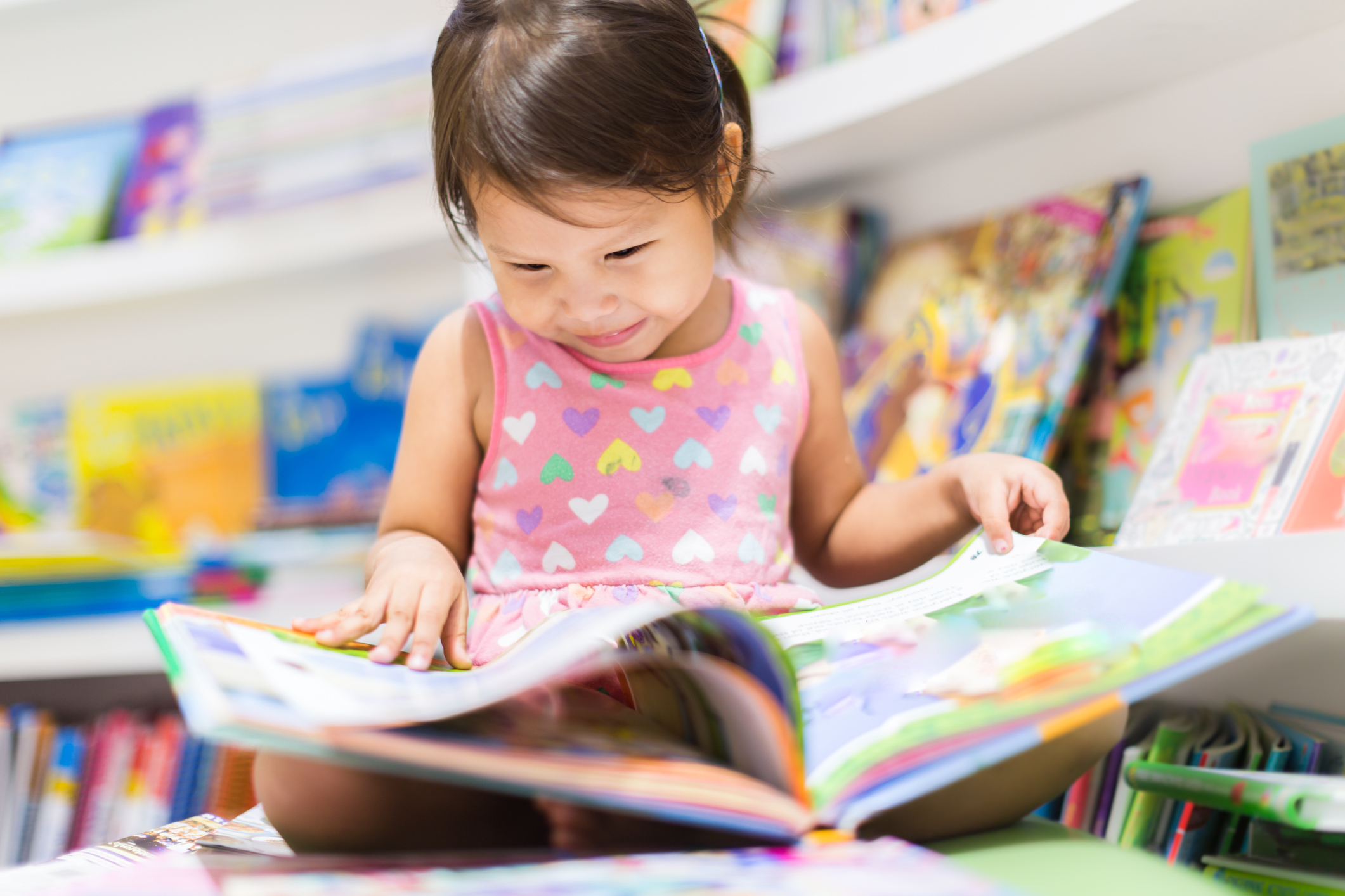 Child reading a book