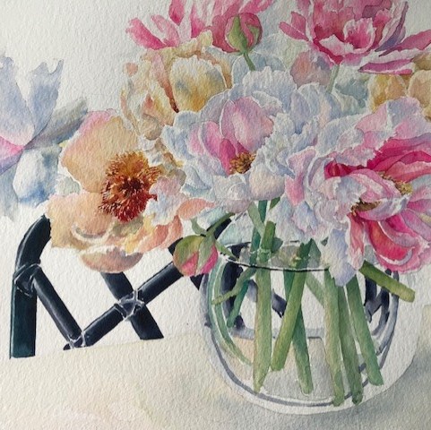 Watercolor art of flowers