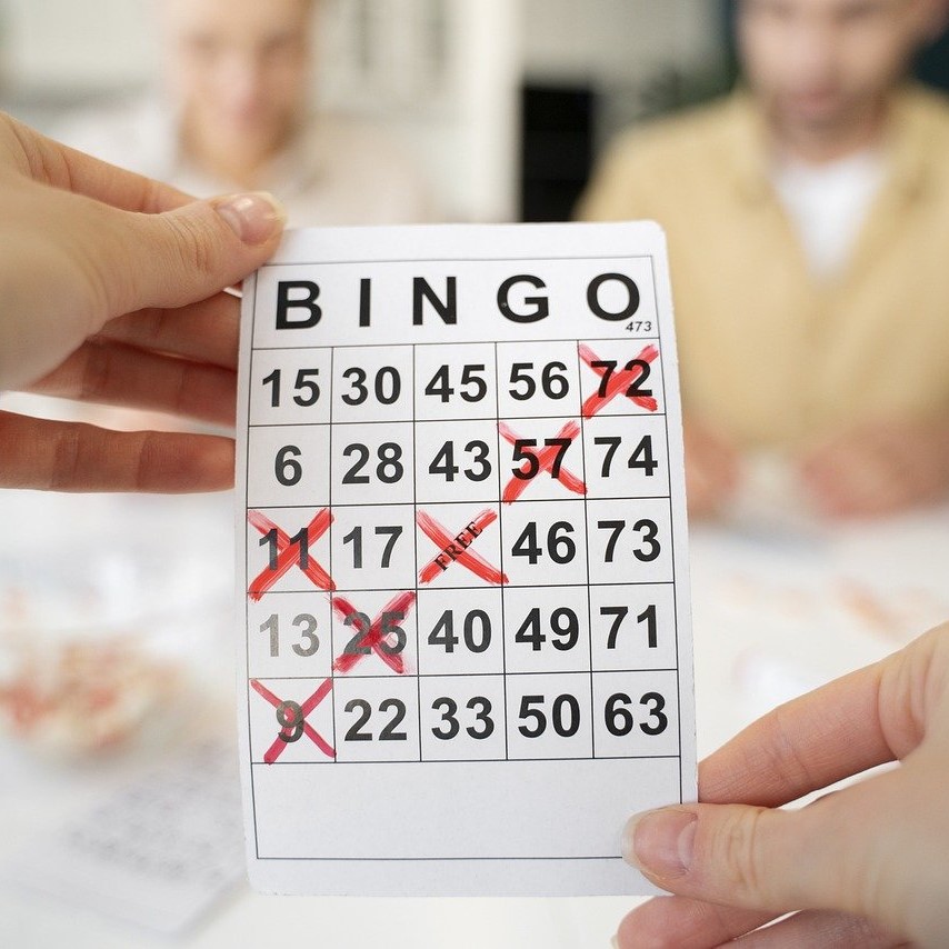 Adults playing BINGO