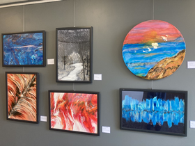 Various paintings on display