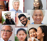 Faces of Asian people