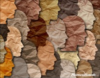 Paper faces in a variety of colors