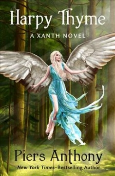 A woman with pale hair and feathered, cream-colored wings flies through a forest.