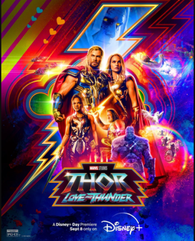 movie poster of thor love and thunder