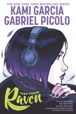 A teenage girl with extremely pale white skin, purple and black hair in a bob cut, with purple eyeshadow and almost black lips, faces sideways on the cover with large black headphones on. 