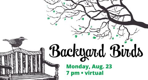Backyard Birds, Monday, August 23 at 7 pm