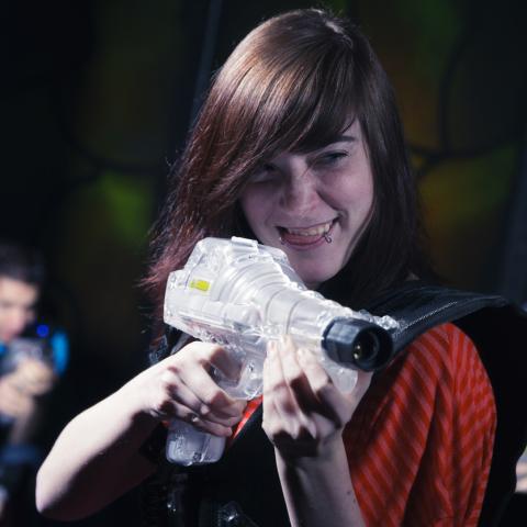 Person participating in laser tag