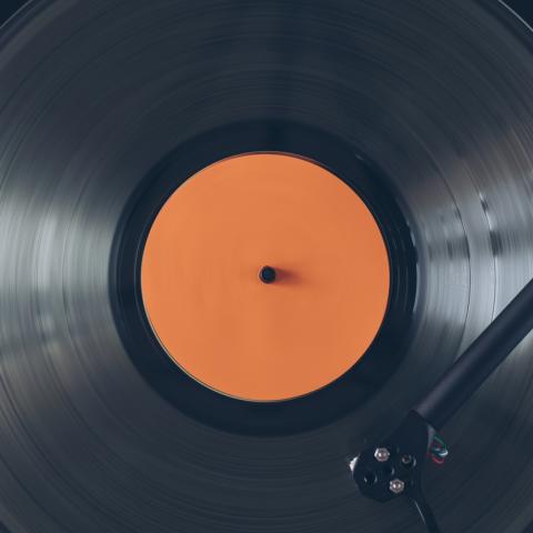 Record on a record player