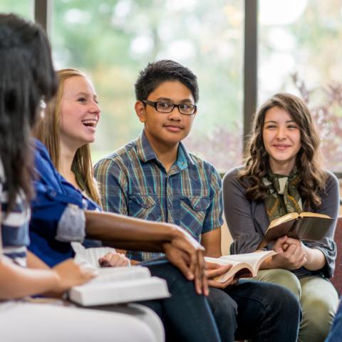 Teens around a table