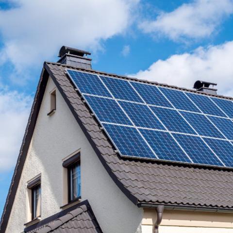 Solar panels on a home's roof top