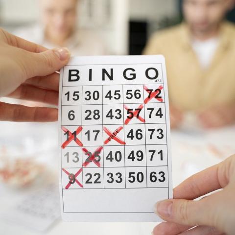 Adults playing BINGO