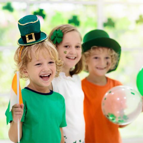 Kids dressed up for St. Patricks Day