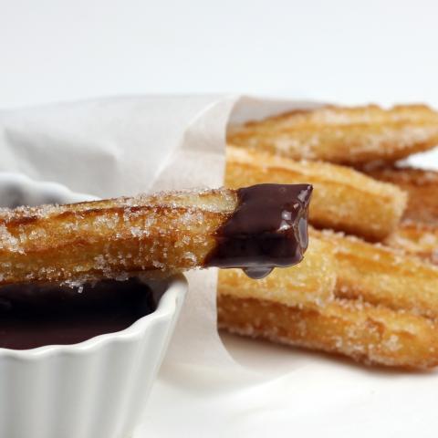 Churros with chocolate sauce