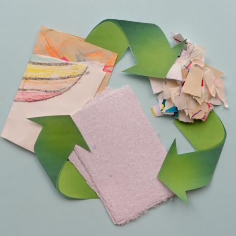 Recycled paper process