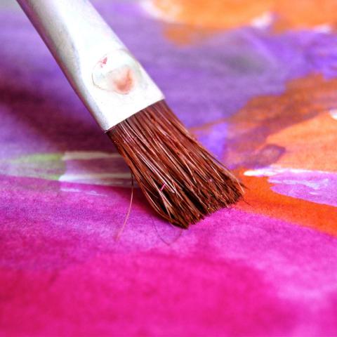 Paint brush on canvas