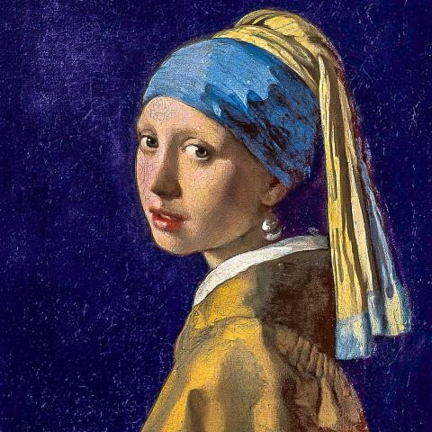 depiction of Vermeer's painting, Girl with a Pearl Earring