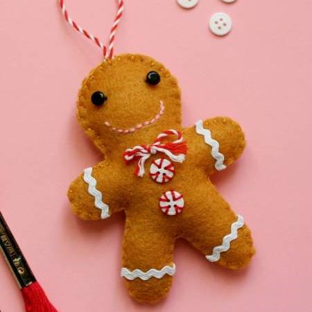 felt gingerbread man ornament