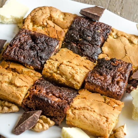assortment of brownies and bar cookies on a plate