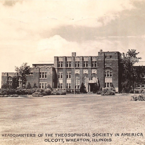 historic photo of Theosophical Society building in Wheaton