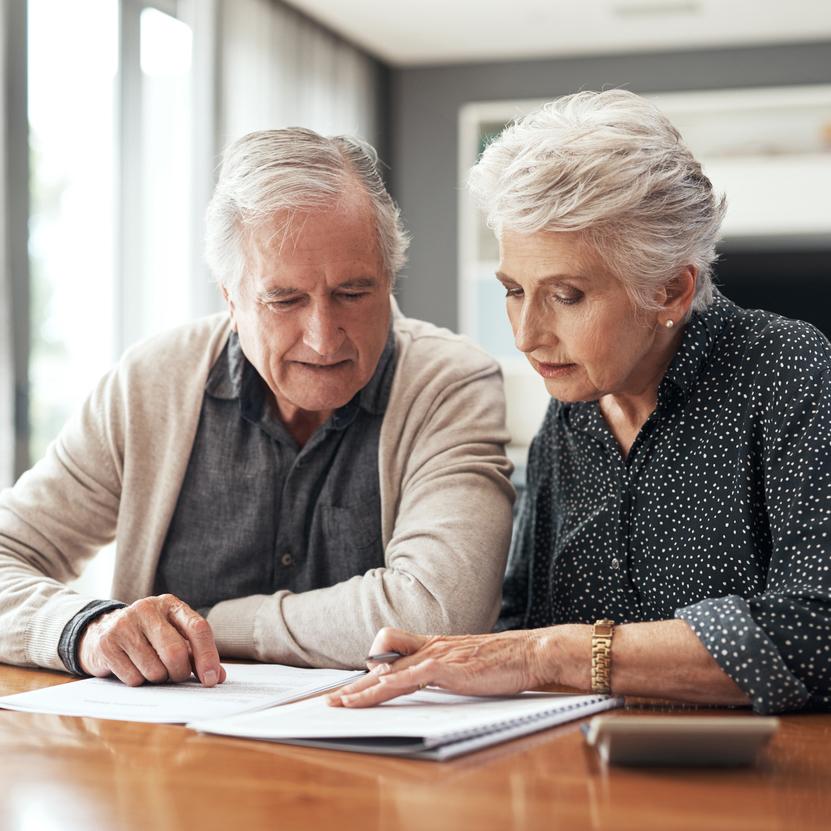 Couple reviewing documents