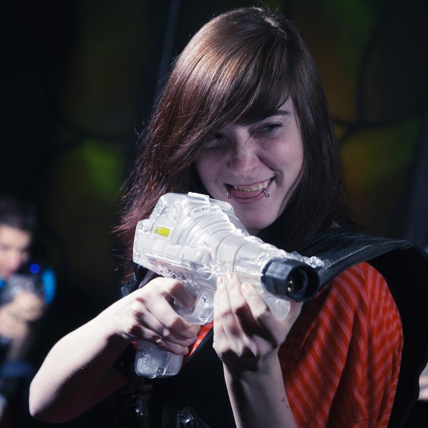 Person participating in laser tag