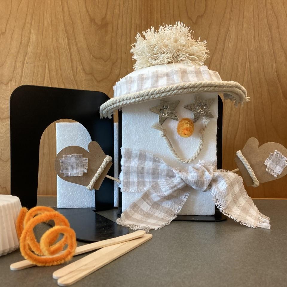 Snowperson bookend craft