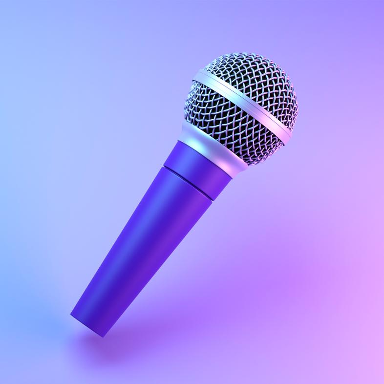 Mic on purple background