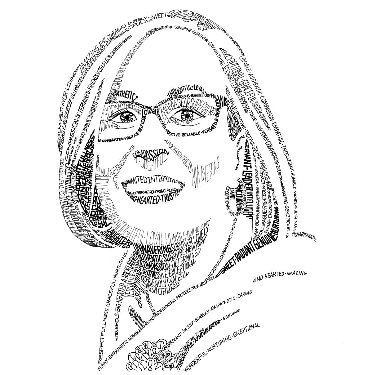 Portrait created with words