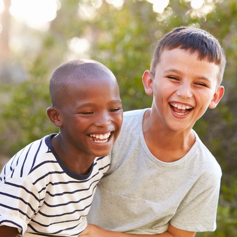 Boys laughing
