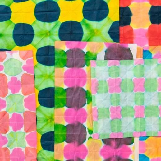 samples of Japanese dip-dyed papers