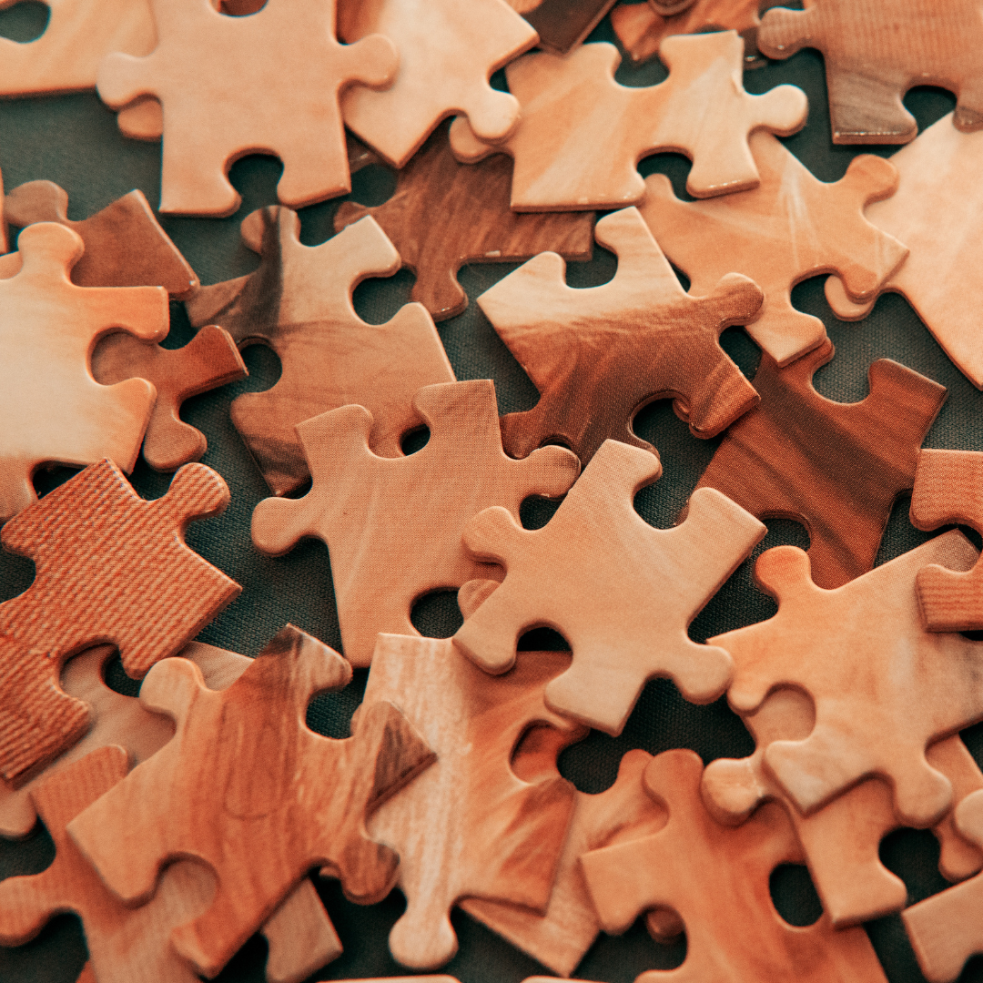 Wood puzzle pieces