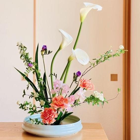 Ikebana style floral arrangement