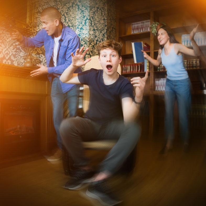 Escape room participants