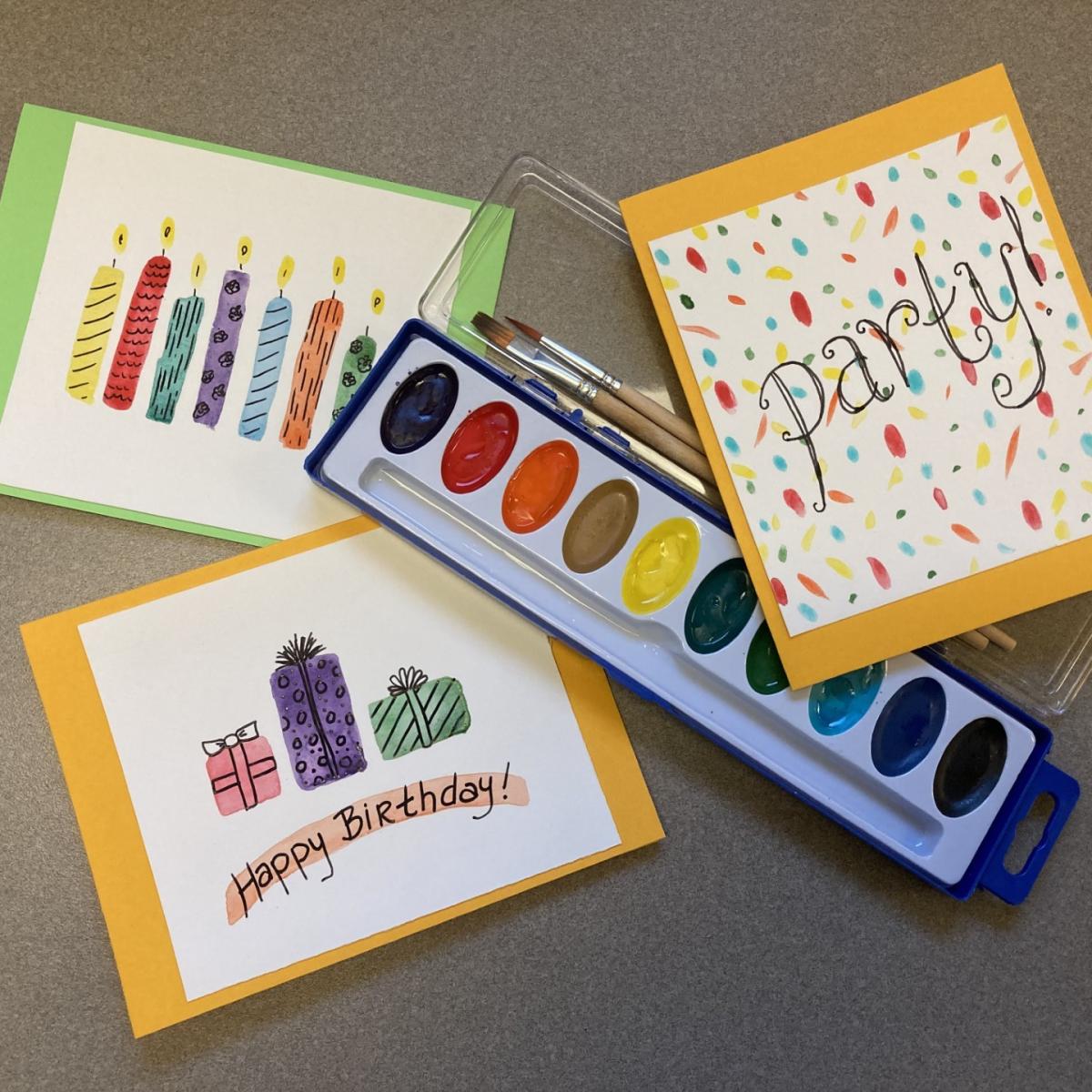 greeting cards with watercolor illustrations