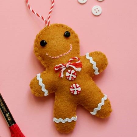 felt gingerbread man ornament