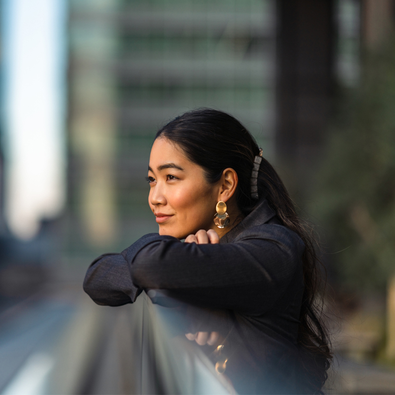 woman looking out in the distance