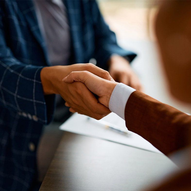 Two people shaking hands