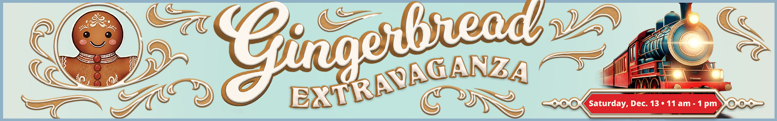 Gingerbread man and train